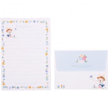 Set de sobres y papel de carta con motivos florales y animales