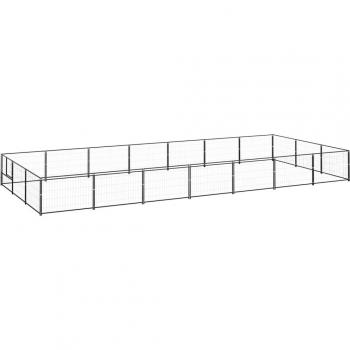 Chenil acier noir 21 m² vidaXL