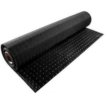 Matelas de sol antiglisse à pastilles noir 1000 x 120 cm