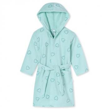 Schiesser Aqua‑Herzchen-Bademantel – hellgrün, für Frauen, Größe 116