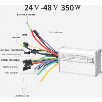 LCD Display Brushless Motor Controller Kit for Electric Scooter 350W (24V-48V/36V-60V)