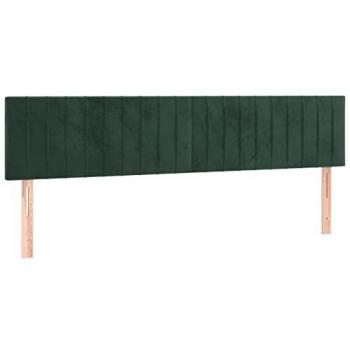 Cabecero con LED de terciopelo verde oscuro 180x5x78/88 cm