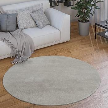 Tappeto Morbido Monocolore Argento Ø 160 cm Lavabile