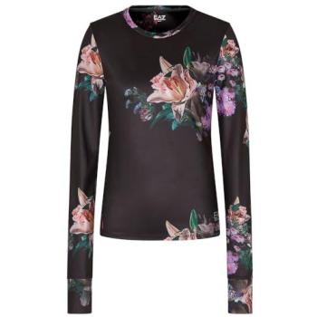 S‑Size Black EA7 Urban Escape Long Sleeve T‑Shirt for Women