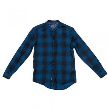 Replay Blue Multi‑Color Dobby Shirt – 36 Regular (Men)