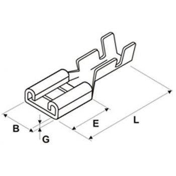 Pack de 100 uds Faston Hembra 6.35 mm Electro DH