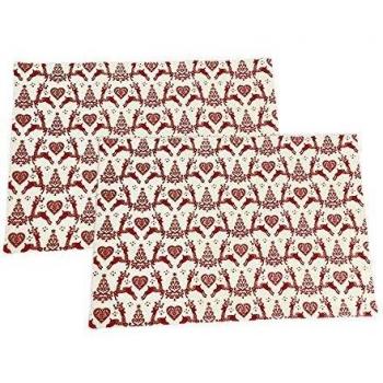 Holiday Dexam Placemat Set – Crimson & Cream