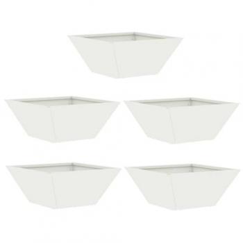 Pots de jardin en plastique blanc 35 x 35 x 15 cm
