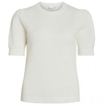 Haut manche courte bouffant en maille Vila Blanc XS