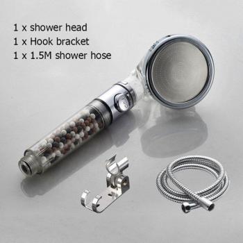 Zloog Bathroom Shower Head with High Pressure Filter and Stop Button