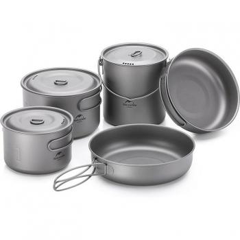 Batterie de cuisine en titane pour camping