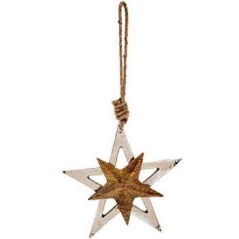 Étoile Décoration Bois Lodge Blanc Sapin Noël Féérie Lights