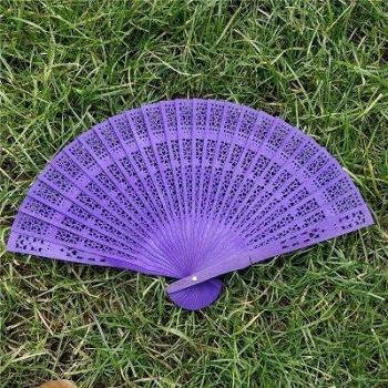 Hollow Out Solid Wood Decorative Fans