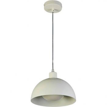 Searchlight Mars 25 cm Oval Ceiling Lamp – Cream & Steel