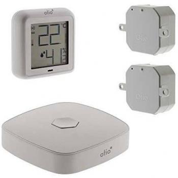 Pack Démarrage Chauffage Connecté OtioHome avec Module pour Radiateur et Thermomètre Hygromètre Intelligent (1 Box Incluse)