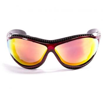 Lunettes de Soleil Polarisées Ocean Sunglasses Tierra de Fuego Monture Rouge Transparent Verres Revo Jaune