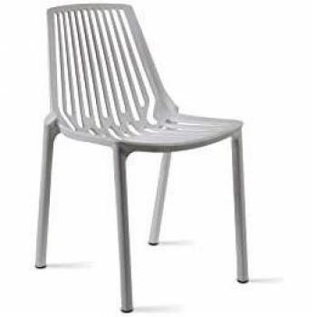 Sedia da giardino traforata in plastica bianca