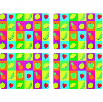 KitchenCraft Laminated Fruit Cork Placemat Set (4)