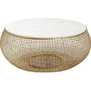 Mesa de Centro Elegante Mármol y Oro 100 cm