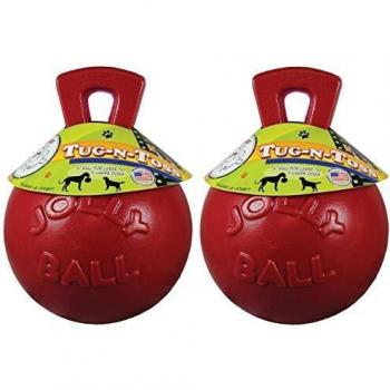 Jolly Pets, balles de jeu en caoutchouc avec poignée, idéal pour les chiens, rouge, diamètre 15,2 cm