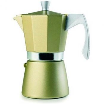 Ibili Evva Golden 9‑Cupping Espresso Coffee Maker – 450 mL Aluminum, Induction Ready