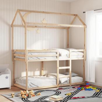 Lit double superposé Bois Pin 90x190 cm, sans matelas