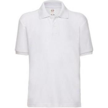 Polo Juvenil 9-11 años Blanco con Pique Fruit of the Loom