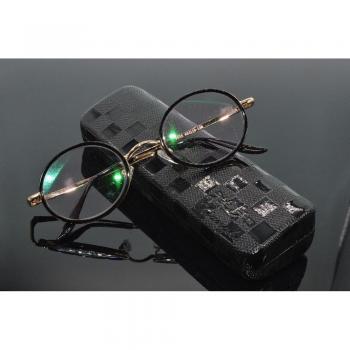 50s Style Round Golden Frame Reading Glasses + Case +1.0 to +4.0