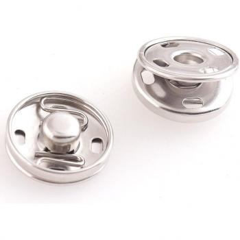 Cierres a presión para artesanía, redondos, plateados, 17mm, 10 unidades