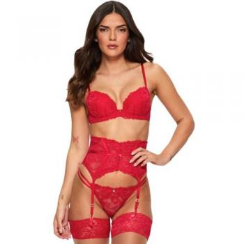 Ruby Rapture Lace Push‑Up Top