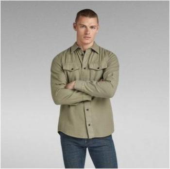 Marine Slim G‑Star Shirt – Color Verde, Algodón, XXS