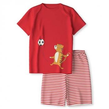 Calida Toddler Fußball‑Pyjama aus Bio‑Baumwolle, 80 cm, Rot – Höchste Qualität