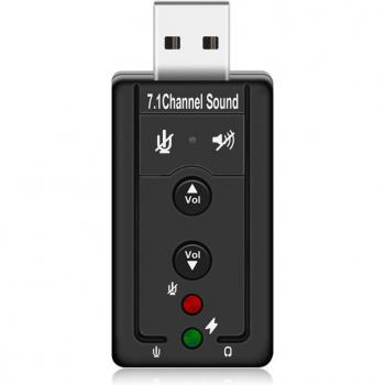 Adaptador USB 2.0 para Audio 7.1 CH con Conexión Auricular 3,5 mm