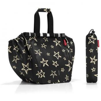Polyester-Reisebeutel EasyShoppingBag Stars – Schwarz, 38 x 51 cm