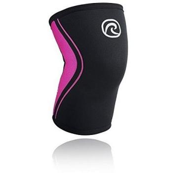 Rehband RX Kniebandage Unisex, mehrfarbig (Schwarz/Pink), XL, 105333-5