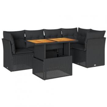 VidaXL Black Outdoor Sofa Set with Cushions