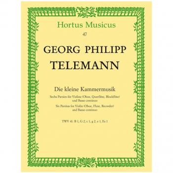 Die kleine Kammermusik. Sechs Partiten f. V, (Fl, Ob, f'-Bfl), Bc