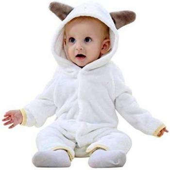 MICHLEY Toddler Bear‑Hooded Cosplay Outfit – White, 100 cm