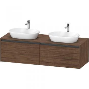 Meuble sous-lavabo Ketho.2 2 tiroirs N foncé