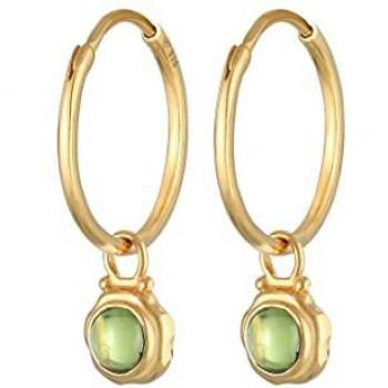 Elli Premium Ohrringe Creolen mit Peridot 925 Silber