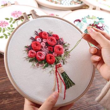 Fleurs en Ruban Broderie Cadre Débutant