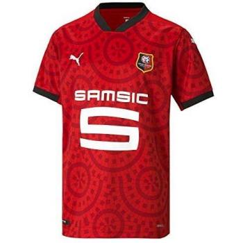 T-shirt Enfant PUMA SRFC Domicile Réplique JR SS avec Logo Sponsor Rouge/Puma Noir FR : Taille Unique