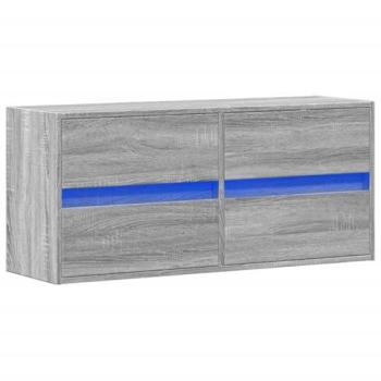Meuble TV – Buffet Téléviseur – Étagère Murale – Lumières LED – Bois d’ingénierie – 4 Tiroirs – 100 × 31 ×