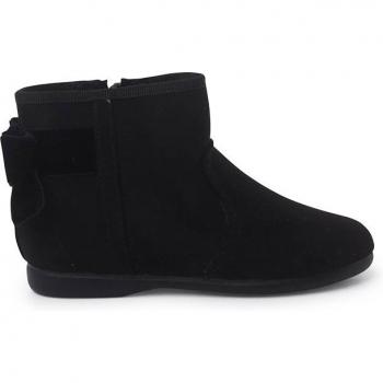 Botas de niña de terciopelo con detalle de lazo y cremallera