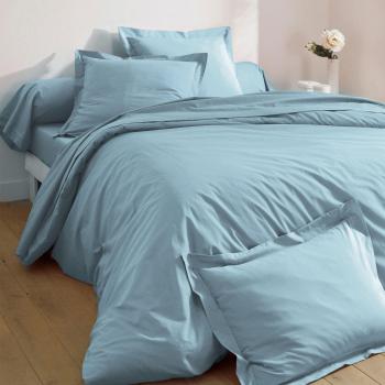 Housse de couette bleu glacier en coton
