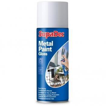 SupaDec 400ml White Metal Gloss Spray