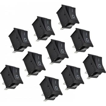 Runder Autoschuh-Rocker mit 2 Kontakten, ON/OFF SPST-Schalter, 10er Packung
