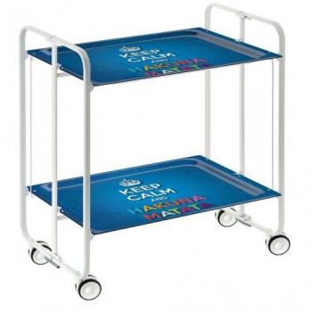 Chariot roulante pliant Don Hierro 2 plateaux blanc