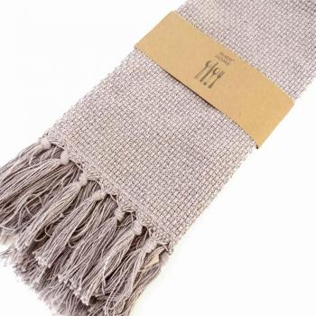 Serviette de table en lin et coton avec franges
