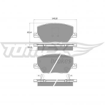Bremsbelagsatz TOMEX TX 18-17 Vorderachse